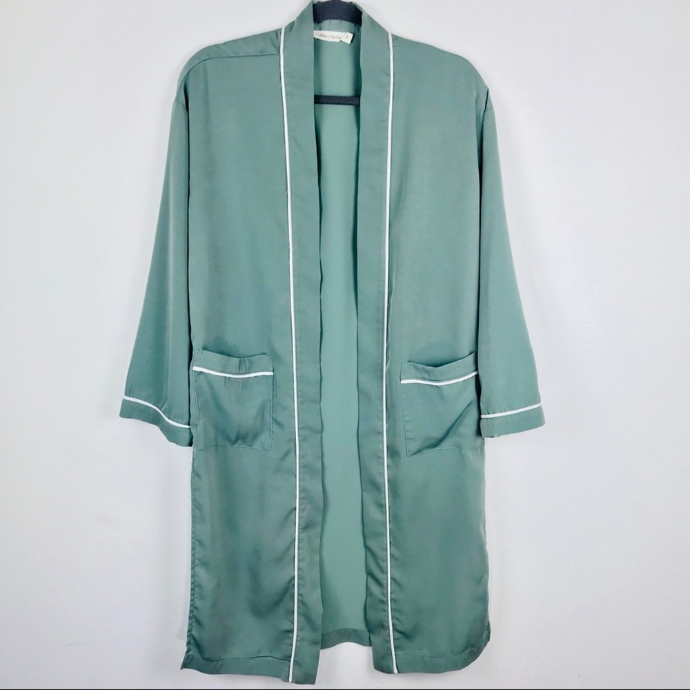 Chloe & Katie Sage Green Long Duster/ Kimono